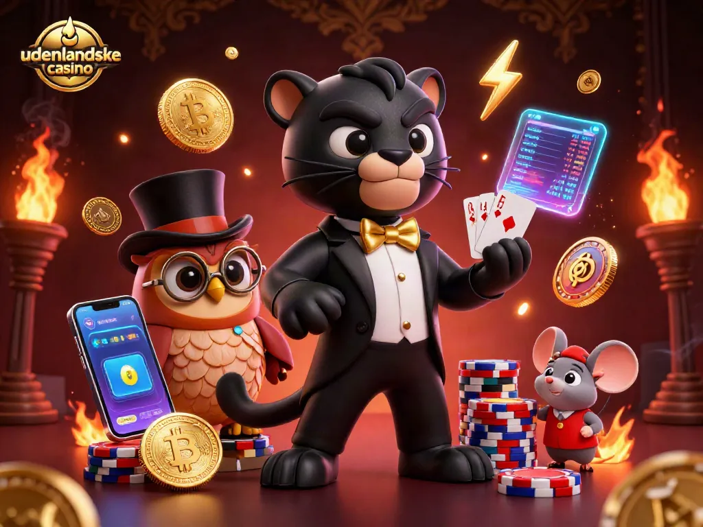 Experience the charm of udenlandske casino through a vibrant 3D illustration showcasing engaging gaming elements.