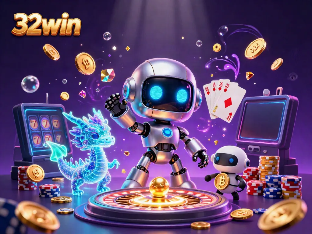 Experience exhilarating gaming at 32win with dynamic 3D casino characters and vibrant elements.