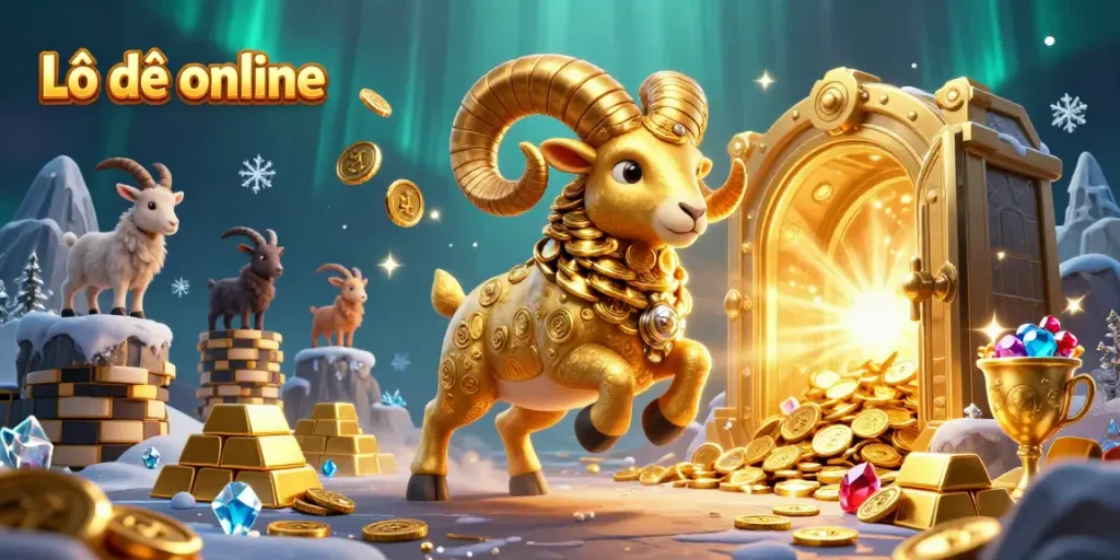 Experience the thrill of Lô đề online with an energetic scene showcasing treasure and excitement.
