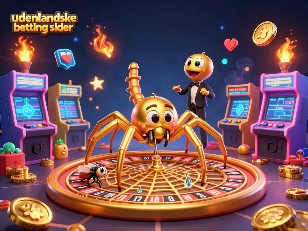 Experience thrilling bets at udenlandske betting sider with a dynamic casino scene featuring 3D characters.