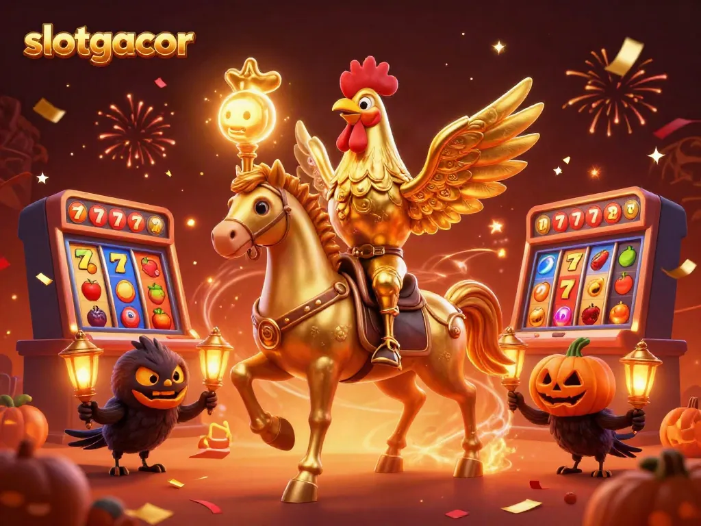 Experience thrilling gameplay at slotgacor with a golden rooster adventure in a vibrant casino.