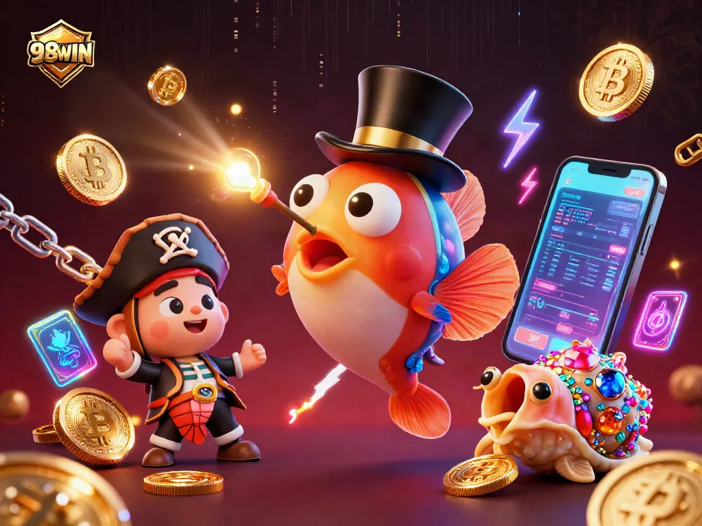 Engage with 98WIN's vibrant deep-sea adventure, showcasing thrilling casino moments.